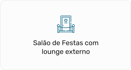 Salão de festas com lounge externo do Gran Hall Live